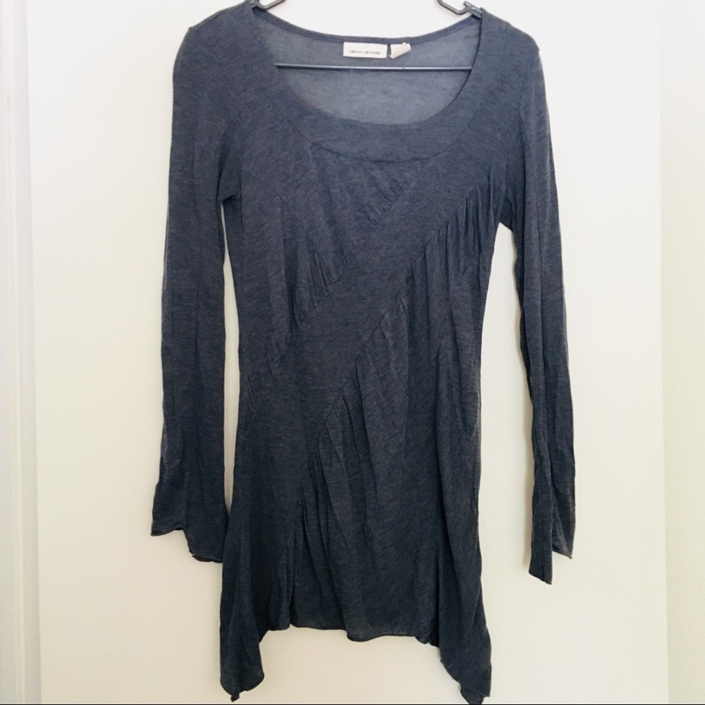 DKNY Jeans navy blue ruched shirt size S
